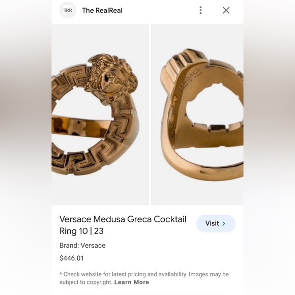 Versace gold ring designer - Picture 8 of 8